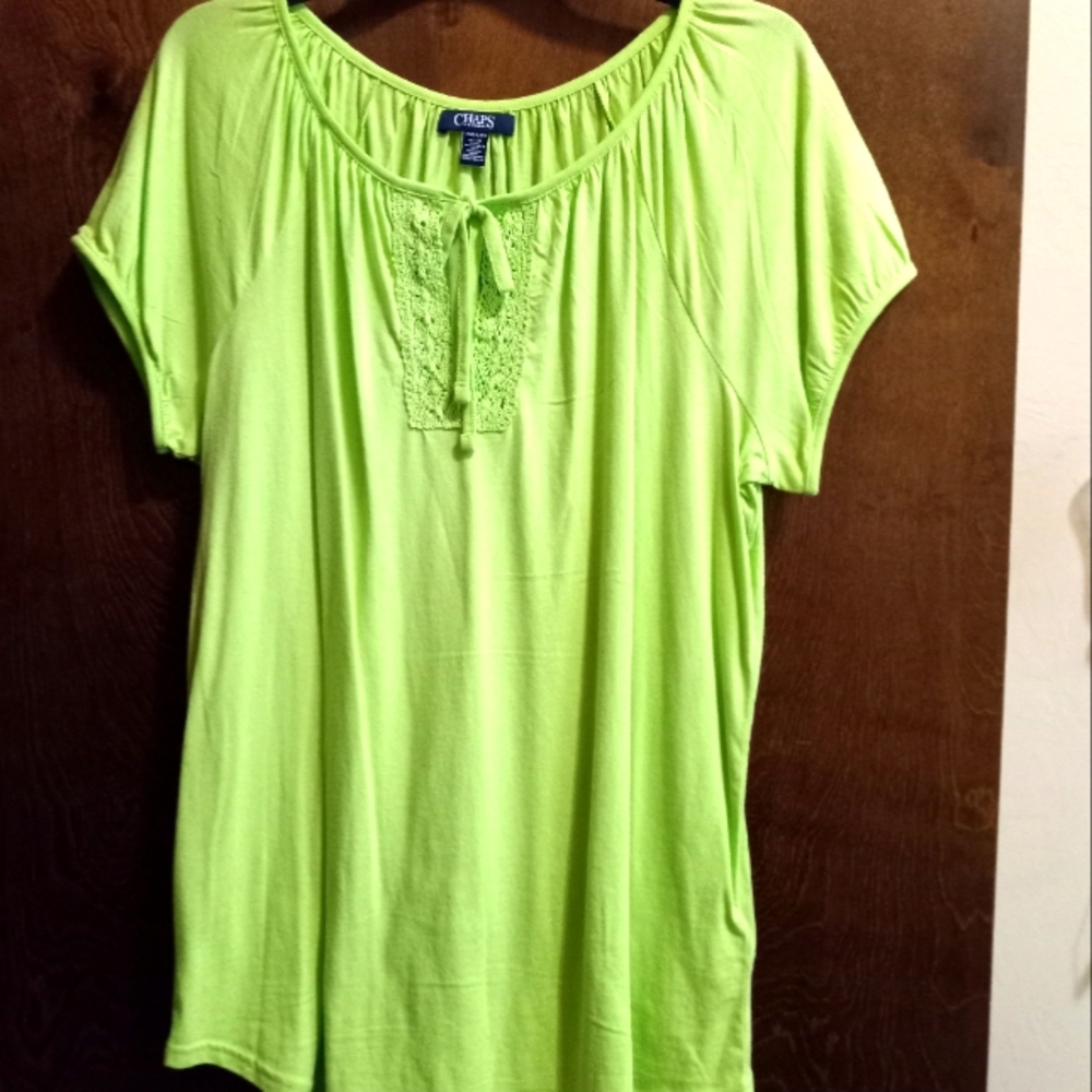 Lime Green peasant summer top